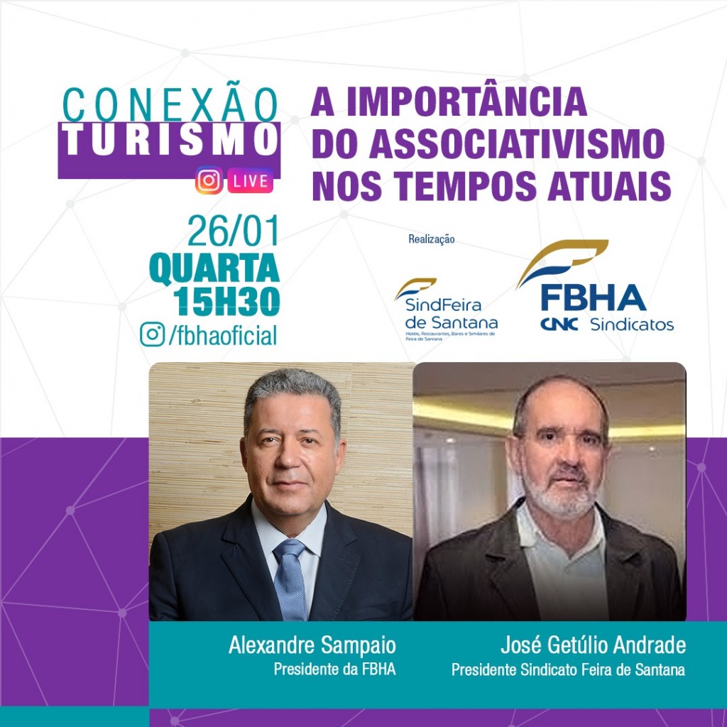 FBHA inicia projeto 'Conexão Turismo' com lives mensais no Instagram 1 Primeira live Conexão Turismo