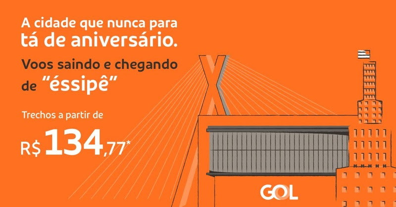 Gol lança passagens a partir de R$ 134 para celebrar aniversário de São Paulo 1 unnamed