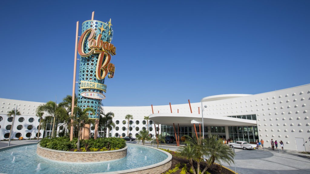 Universal Orlando’s fourth on-site hotel, Universal’s Cabana Bay Beach Resort is now open! The retro-inspired hotel features incredible amenities for endless family fun including a 10,000 sq. ft. zero-entry pool with iconic dive tower waterslide, 10-lane bowling alley, the Jack LaLanne Physical Fitness Studio, family suites that sleep up to six and much more. This summer, guests will be able to enjoy even more family fun, including a second 8,000-square-foot zero entry pool, Universal Orlando’s first lazy river at an on-site hotel, The Hideaway Bar & Grill, and additional moderately-priced family suites and value-priced standard guest rooms. © Universal Orlando Resort. All Rights Reserved.