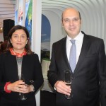 Christine Ourmières-Widener, CEO da TAP, com Pedro Vieira, ministro da Economia de Portugal