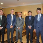 Claudio Alvarenga, de Caldas Novas, Joel Braga, secretário de Comércio de Goiás, Raimundo Carreiro, embaixador, Carlos Brito, da Embratur, e Fabricio Amaral, da Goiás Turismo