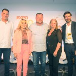 Pedro Guimarães, do Apresenta Rio, Ana Ribeiro, subscretária de Promoção, Marcelo Monfort, subsecretário de Grandes Eventos, Adriana Homem, da Abeoc-RJ, e Eduardo Rodrigues, do Riocentro