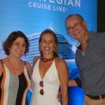 Elizabeth Fernandes e Maurício Manzini, consultores de viagens, e Gisele Manzini (no meio), Perfecto Cruise