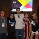 Elvir Parra, da Elvir Guia, Alessandra Navarro, da A&A Turismo, Venderlei de Melo, Bete Buenos, da Vera Eventos, Thais Tavares, da Tavares Turismo, e Vera Cantarin, da Vera Eventos