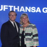 Felipe Bonifatti, diretor geral do Grupo Lufthansa para América Latina e Caribe, e Annette Taeuber, diretora da Lufthansa para o Brasil