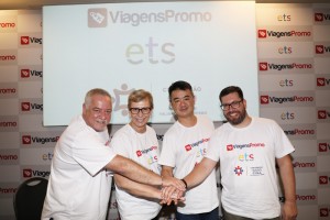 Michael Barkoczy, CEO da ETS, Bárbara Picolo, diretora de Produtos e Operações da ETS, Renato Kido e Renato Alves, sócios diretores da ViagensPromo (Eric Ribeiro/M&E)