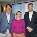 Sergio Ricardo, da Turisrio, Roberta Werner, do Rio CVB, e Gustavo Tutuca, secretário de Turismo do RJ