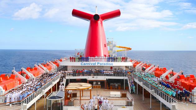 O navio partiu no sábado (12) em um cruzeiro de cinco dias para Mahogany Bay e Isla Roatan, Honduras; e Cozumel, México. Foto: via Carnival Cruise Line Media