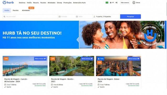 Hurb lança campanha de vendas "Tá no seu destino" com ofertas até o fim de março As ofertas especiais estarão disponíveis para compra no site até o dia 31 de março. Foto: reprodução
