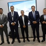 Sebastian Giobellina, Tucumán Turismo, Gustavo Hani, Camara Argentina de Turismo, Fabian Lombardo, da Aerolíneas Argentinas, Rubén Ricardo Sosa, secretário executivo da Inprotur, e Ivan Blanco, da Aerolíneas Argentinas