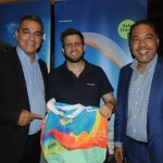 Eduardo Mansur, da Orinter, com Breno Mesquita e Claudio Junior, do BTM