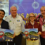 Fábio Santos, da Costa da Mata Atlantica; Roy Taylor, presidente do M&E; Rita Minami e Fábio Alexandre, da Secretária de Turismo do Guarujá