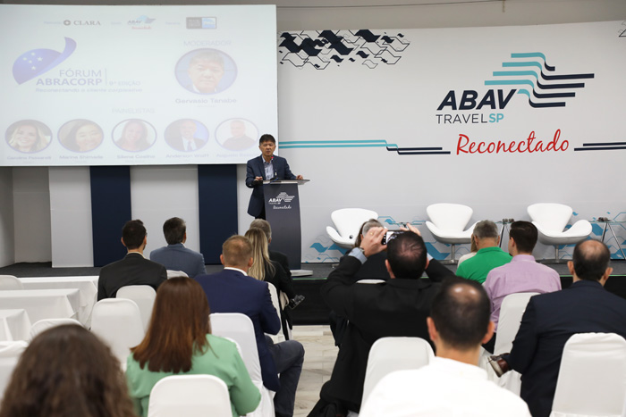 Fórum Abracorp debate bleisure, experiência dos agentes e avanços da tecnologia; fotos 2 Gervásio Tanabe, presidente executivo da Abracorp (Foto: Eric Ribeiro).