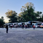Ônibus e vans fizeram o transporte de 260 agentes de viagens para o Centro de Convenções e atrativos de Nova Petrópolis -  Foto: Ana Azevedo