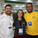 Raphael de Lucca e Karina Nascimento, da Copa Airlines, e Rodrigo Bicudo, da CVC
