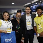 Geninho Goes, da BNT Mercosul, entre Aglaudene Tomé, Celso Valério e João Matheus Santos, de Parauapebas