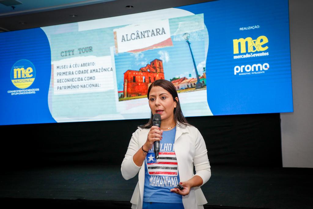 Roadshow M&E 2022: Maranhão enfatiza turismo náutico e de aventura 1 Isabela Barbosa, representante do turismo do Maranhão - Foto: Eric Ribeiro/M&E