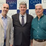 Rafael Caron, gerente de vendas da Cyan Resort; Marco Antunes,head de projeto da Ibiobi Smart Club e Valter Teixeira, presidente do Skall SP