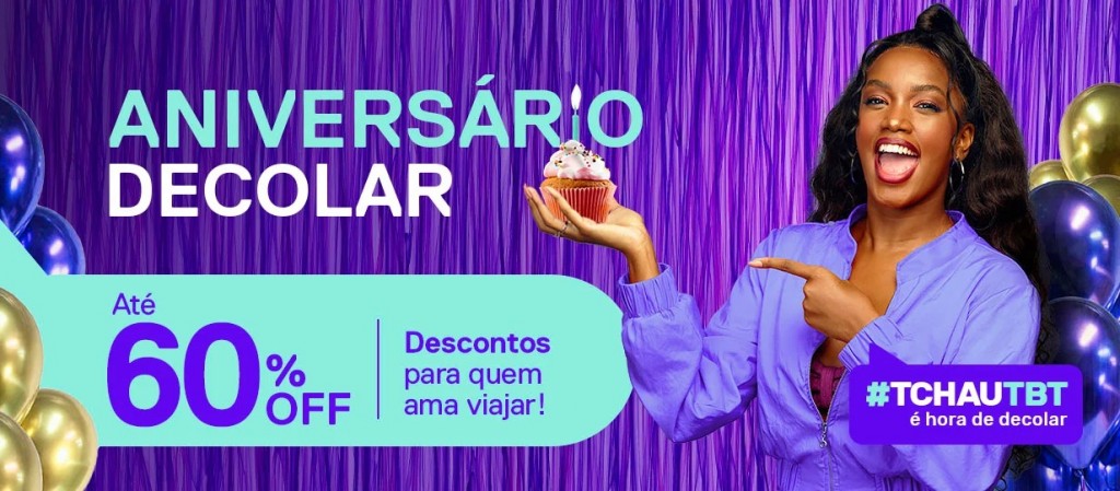 Decolar lança campanha de aniversário com descontos de até 60% 97914c66-0e2f-4209-b0a7-058a256df249