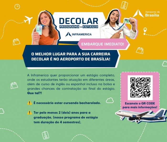 Inframerica lança programa de estágio para vagas no Aeroporto de Brasília 1 Divulgação