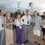 Gabriel Martinez, da Brightline, Lucia Motta e Lucia Helena, do Nice Via Apia, Patrick Yvars, do Visit Orlando, e Octavio Corano e Sandrine Oliveira, do SunCoast USA