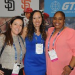 Luisa Mendoza, da Global Tourism Sports, com Adriana Martins e Georgia Mariano, da Diversa Turismo