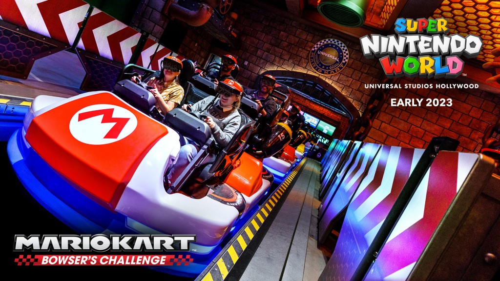 Universal revela detalhes de 'Mario Kart: Bowser’s Challenge' do Super Nintendo World 1 Universal Studios Hollywood Reveals Details of SUPER NINTENDO WORLD’s Signature Ride, “Mario Kart: Bowser’s Challenge,” Opening in Early 2023