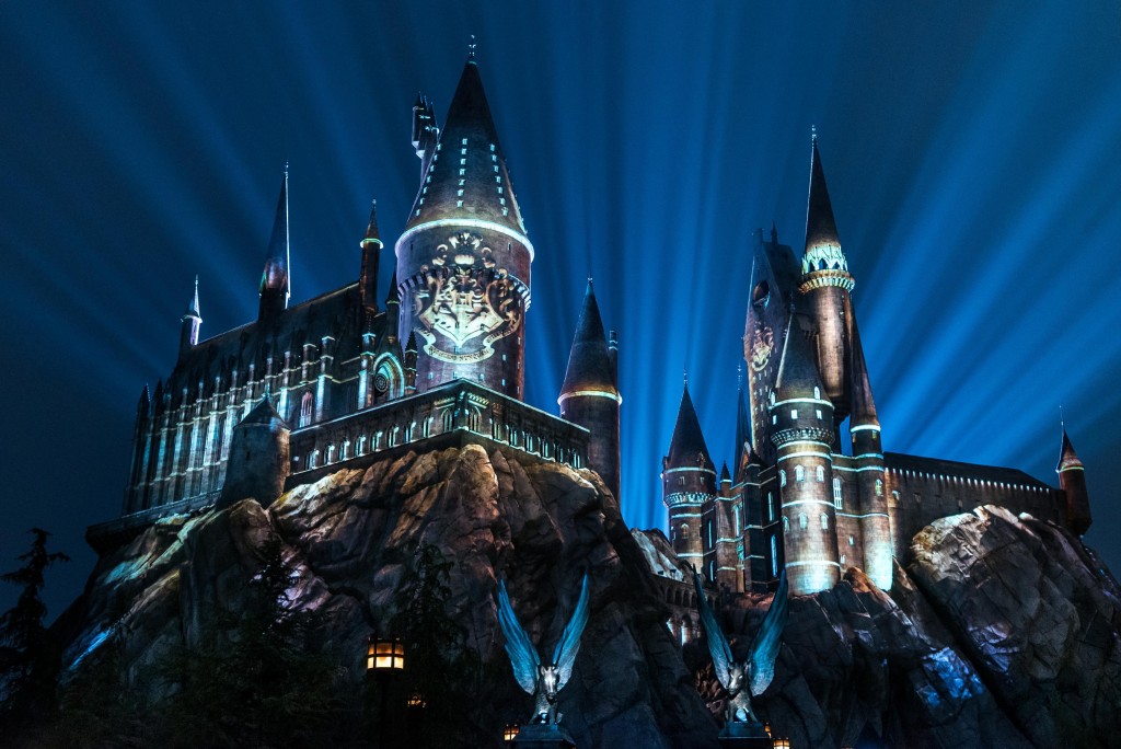 "The Nighttime Lights at Hogwarts Castle" at "The Wizarding World of Harry Potter" at Universal Studios Hollywood.