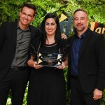 Renata Farha, do Hotel Intercontinental, entre Alexandre Pinto e Renato Kiste, da Shift