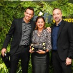 Soely Oliveira, da BCD Travel, entre Alexandre e Renato Kiste, da Shift