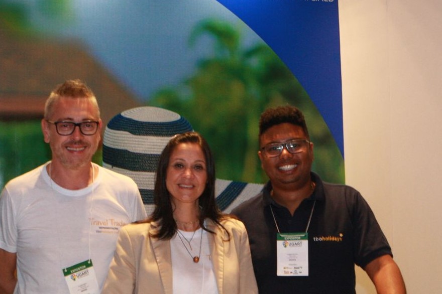 TBO.COM e Swan Hotéis realizarão três eventos para agentes de viagens do RS Foto Juliano Carmen e Thomas equipe Travel Trade