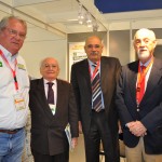 No estande do M&E, Roy Taylor, Pedro Novais, Enrique Pepino e Leonel Rossi
