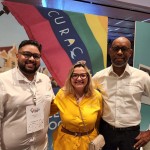 Vinicius Dantas, Janaina Araujo e André Rojer, de Curaçao Vinicius Dantas, Janaina Araujo e André Rojer, de Curaçao