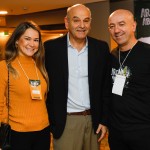 Marília Herrmann e Paulo Kugelmas, da Sedetur, com Ronnie Correa, da Abreu