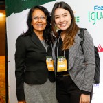 Jandira Cordeiro, da Secretaria de Turismo de Foz do Iguaçu, e Francielle Chen, da Nadai Confort Hotel