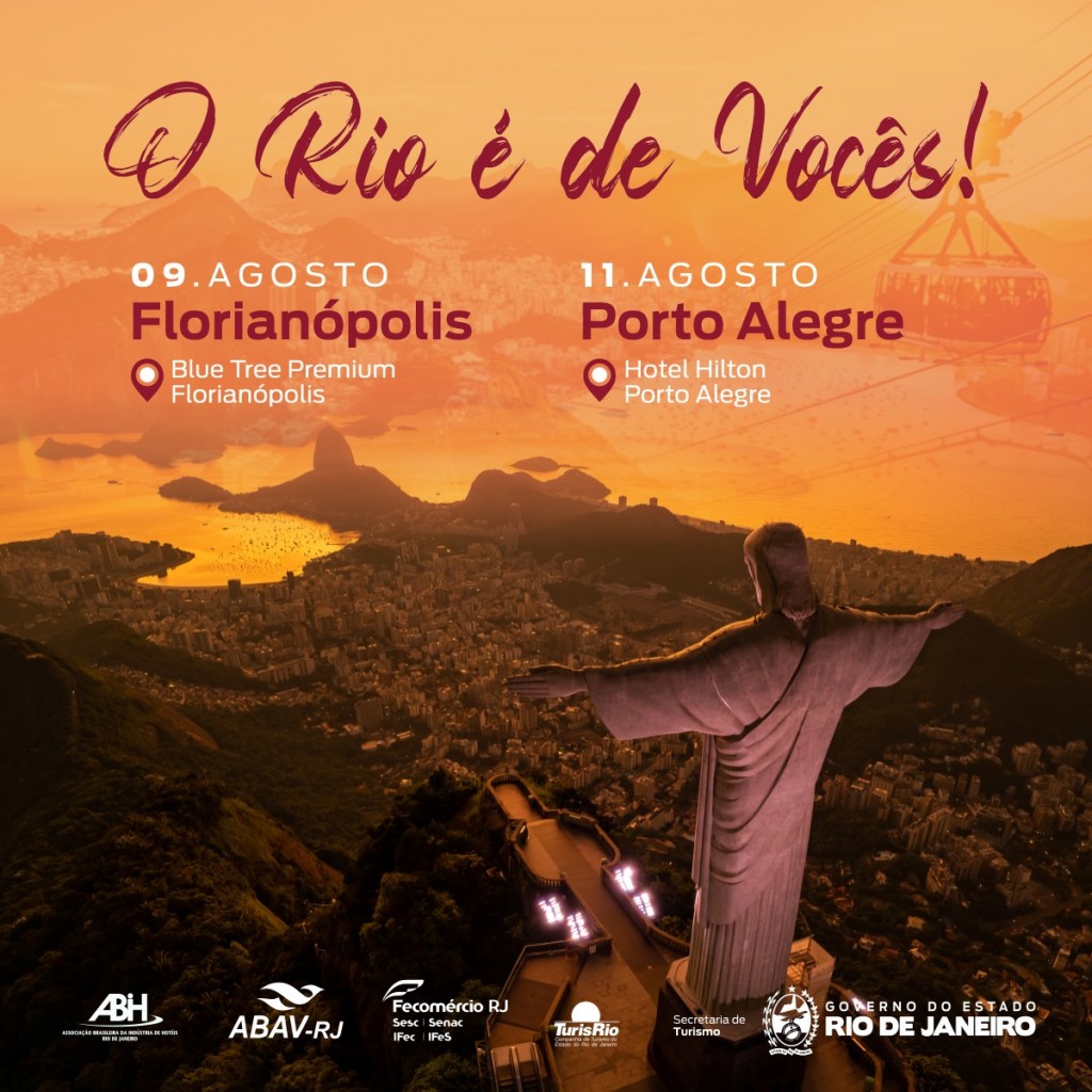 Setur-RJ promove roadshow 'O Rio é de vocês' em Florianópolis e Porto Alegre Arte divulgação O Rio é de Vocês _Floripa e Porto Alegre