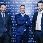 Ignacio Palácios, Adrian Ursilli e Eduardo Mariani, da MSC Cruzeiros Ignacio Palácios, Adrian Ursilli e Eduardo Mariani, da MSC Cruzeiros