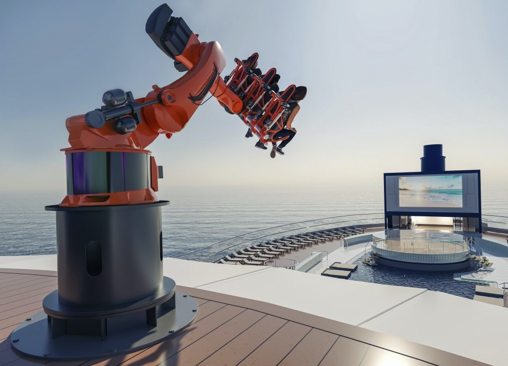 MSC Seascape terá braço robótico inédito que simulará montanha-russa 1 1661890130-introducing-robotron-exclusively-on-board-msc-seascape-3