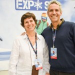 Adriana Boischio, CEO da Expo Ski e Felipe Machado, colaborador do evento Adriana Boischio, CEO da Expo Ski e Felipe Machado, colaborador do evento