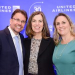 André Khouri, da CNT, com Doreen Burse e Cátia Schick, da United Airlines