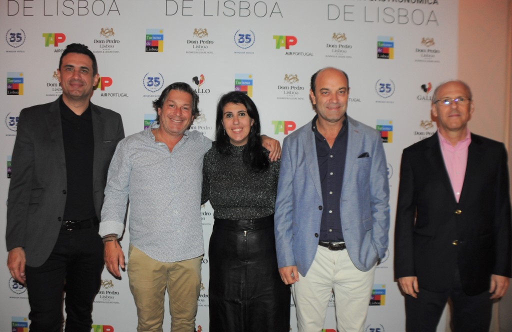 Carlos Antunes, da TAP, Bernardo Cardoso, do Turismo de Portugal, Bianca Rodrigues, do Windsor, Pedro Ribeiro, do Dom Pedro Hotéis, e Miguel Gonzaga, do Turismo de Lisboa