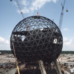 Construção da Spaceship Earth em 1981 Construção da Spaceship Earth em 1981