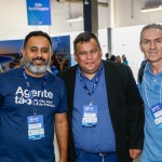 Juliano Batista, da Azul Viagens, Rodrigo Alves, da Lagoa Parque Hotel, e Luciano Alexandre, da Leal Turismo Juliano Batista, da Azul Viagens, Rodrigo Alves, da Lagoa Parque Hotel, e Luciano Alexandre, da Leal Turismo