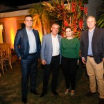 Marcelo Oliveira, da Abav Nacional, Fernando Santos, presidente da Abav SP-Aviesp, acompanhado de sua esposa Michelle Martinussi, e Frederico Levy, da GSP Travel