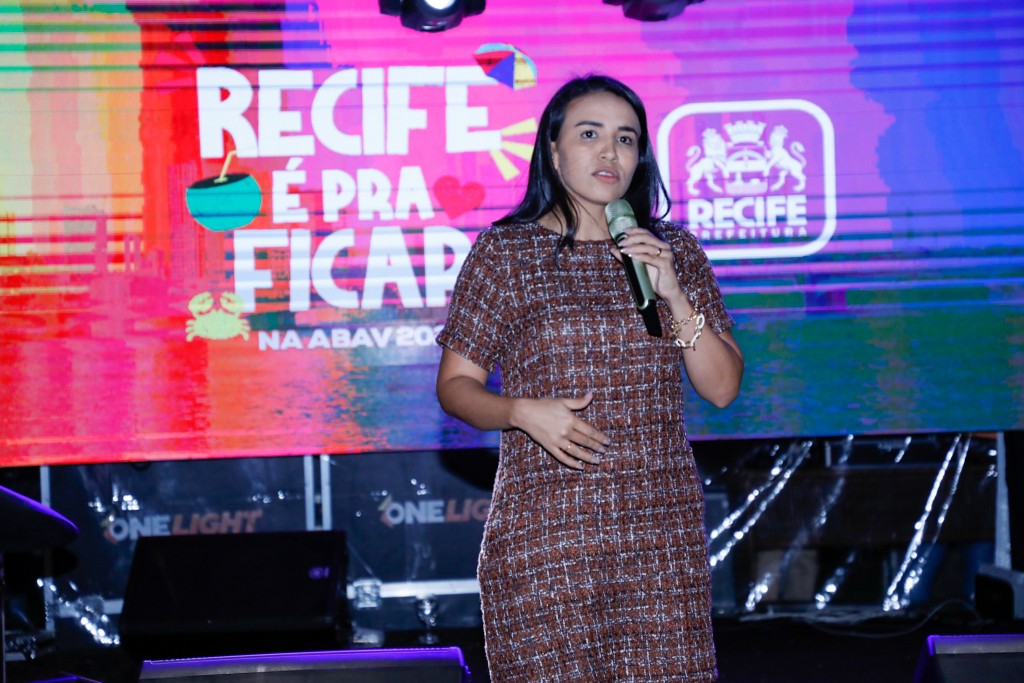 Abav Expo 2022 bate recorde de pré-inscritos e espera 30 mil participantes em três dias Pamela Alves, secretaria de Turismo do Recife durante o evento