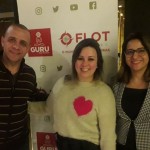 Rayka Campos, da 4UViagens, entre Isaías Pereira, da Flot, e Jéssica Sanchez, do Sernatu Rayka Campos, da 4UViagens, entre Isaías Pereira, da Flot, e Jéssica Sanchez, do Sernatu