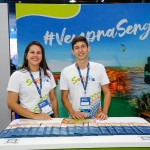 Rúbia Nascimento e Matheus Moura, da Secretária de turismo de Sergipe