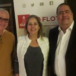 Sandra Almeida, da SRA Turismo (SP), entre Abel Ferreira e Guilherme Campos, ambos da Flot
