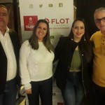 Viviane e Aline Costa, ambas da Iaorama Turismo (SP), entre Guilherme Campos e Abel Ferreira, da Flot
