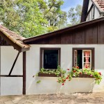 Casa em estilo enxamel no Parque Aldeia do Imigrante